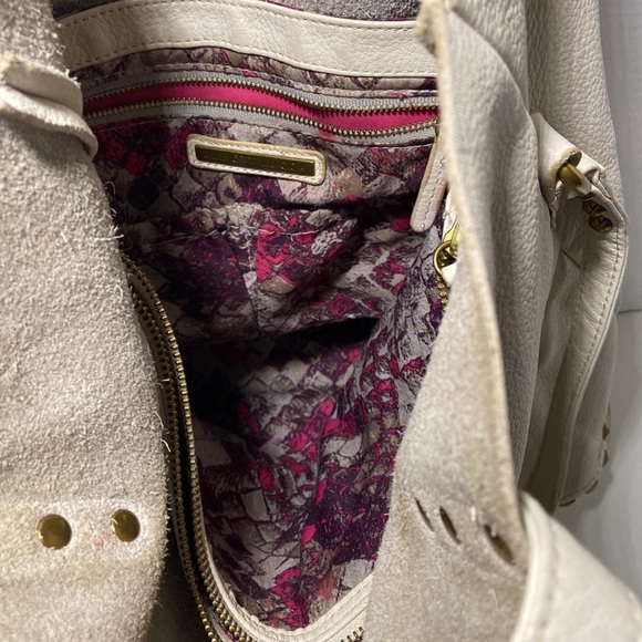 Elliott Luca Boho Satchel Bag in white pebbled leather - Picture 7 of 9